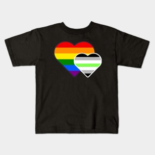 Agender Double Heart Kids T-Shirt